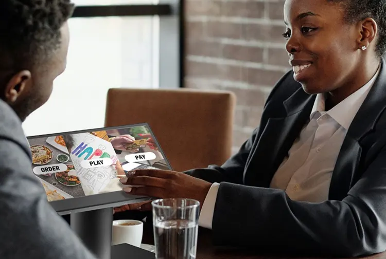 Tabletop ordering using mobile POS systems.