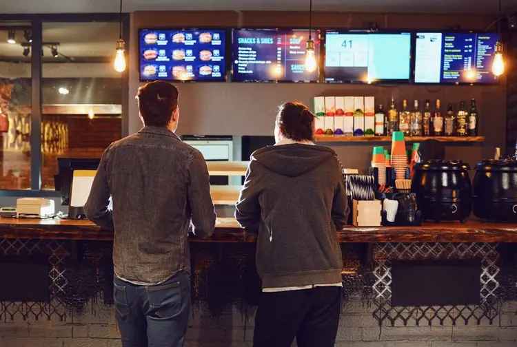 Digital menu boards for restaurants.